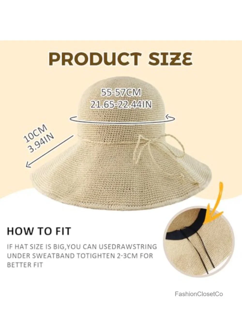 Handwoven Foldable Sun Hat with Adjustable Chin Strap